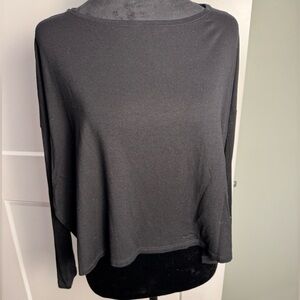Eileen Fisher High Side Slit Boxy Relaxed Fit Long Sleeve Top Women